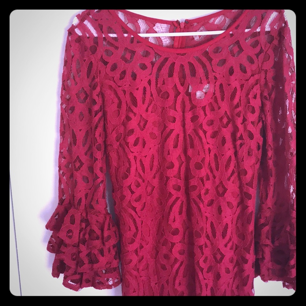 Red lace dress
